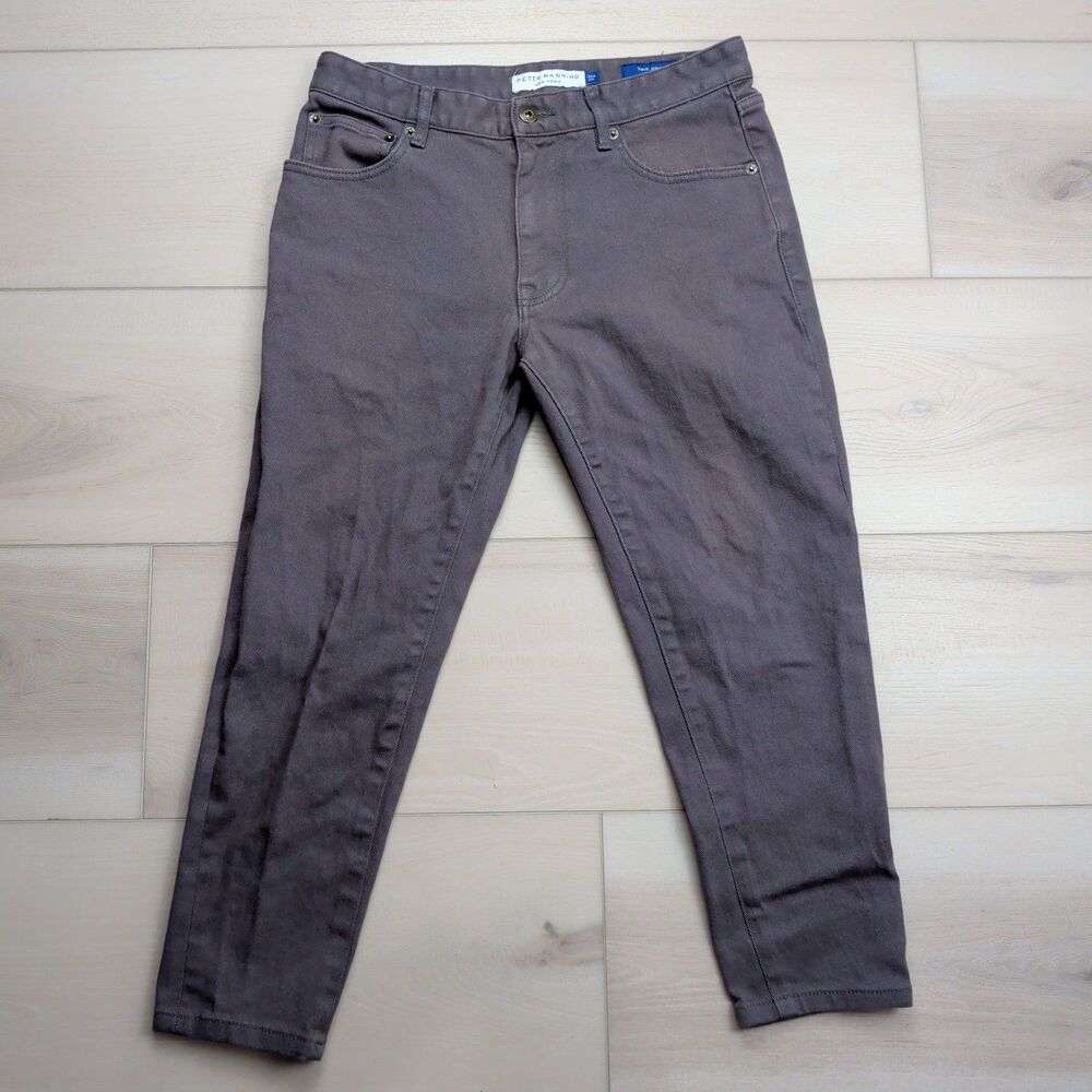 Peter Manning Travel Jeans Mens‎ 30x23 Slim Fit Gray Stretch Denim New York